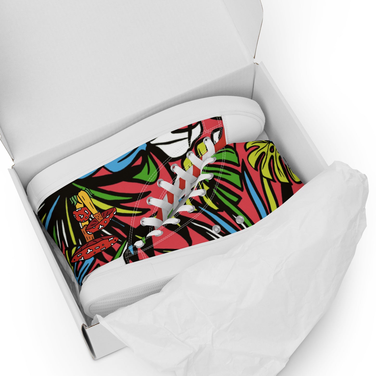 Groovy Mushroom Men’s high top canvas shoes