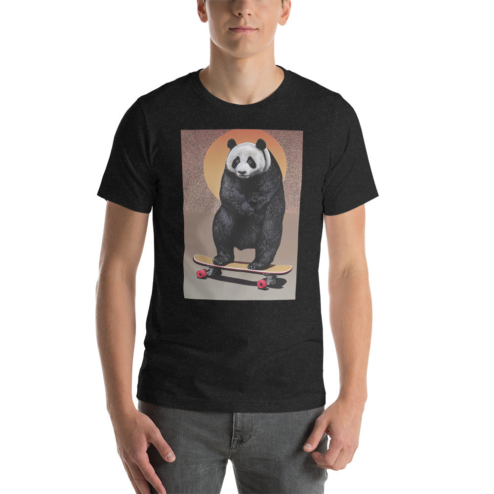 Skateboarding Panda Unisex t-shirt