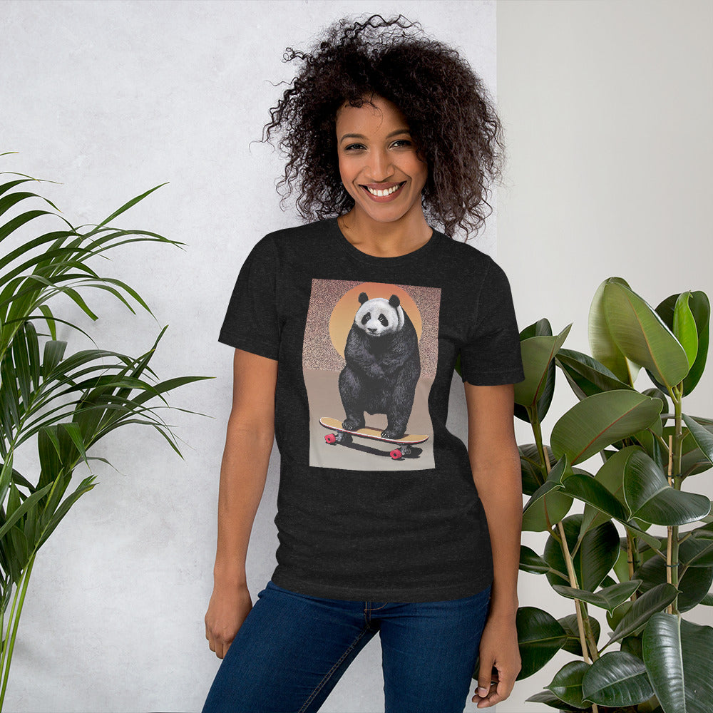 Skateboarding Panda Unisex t-shirt