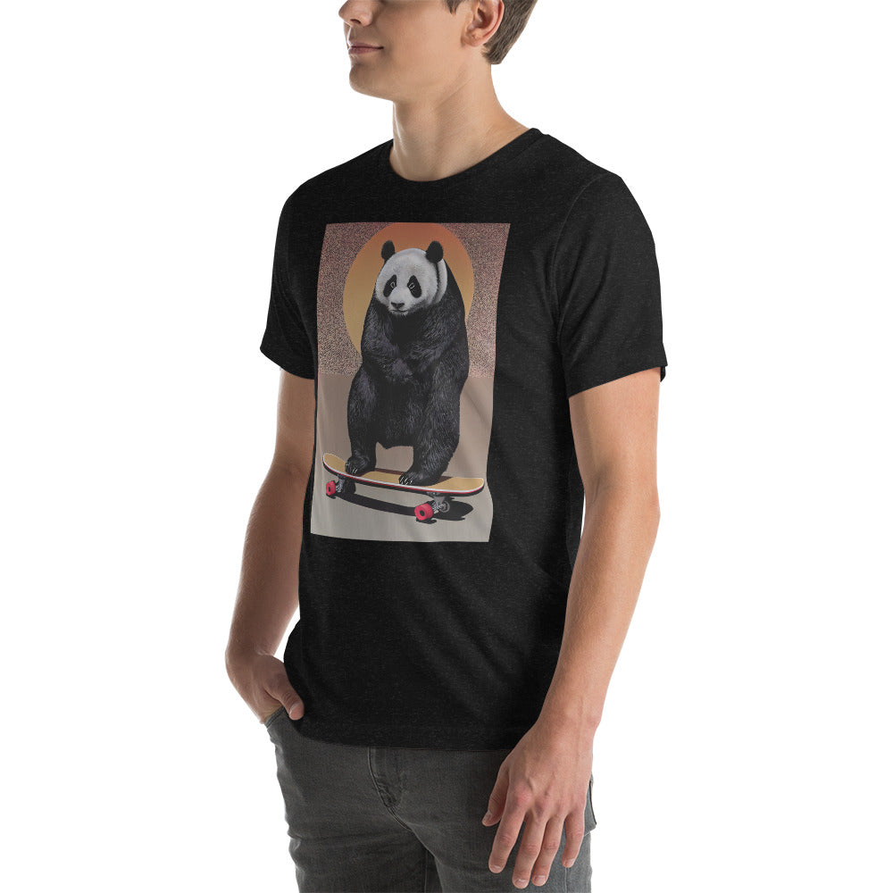 Skateboarding Panda Unisex t-shirt