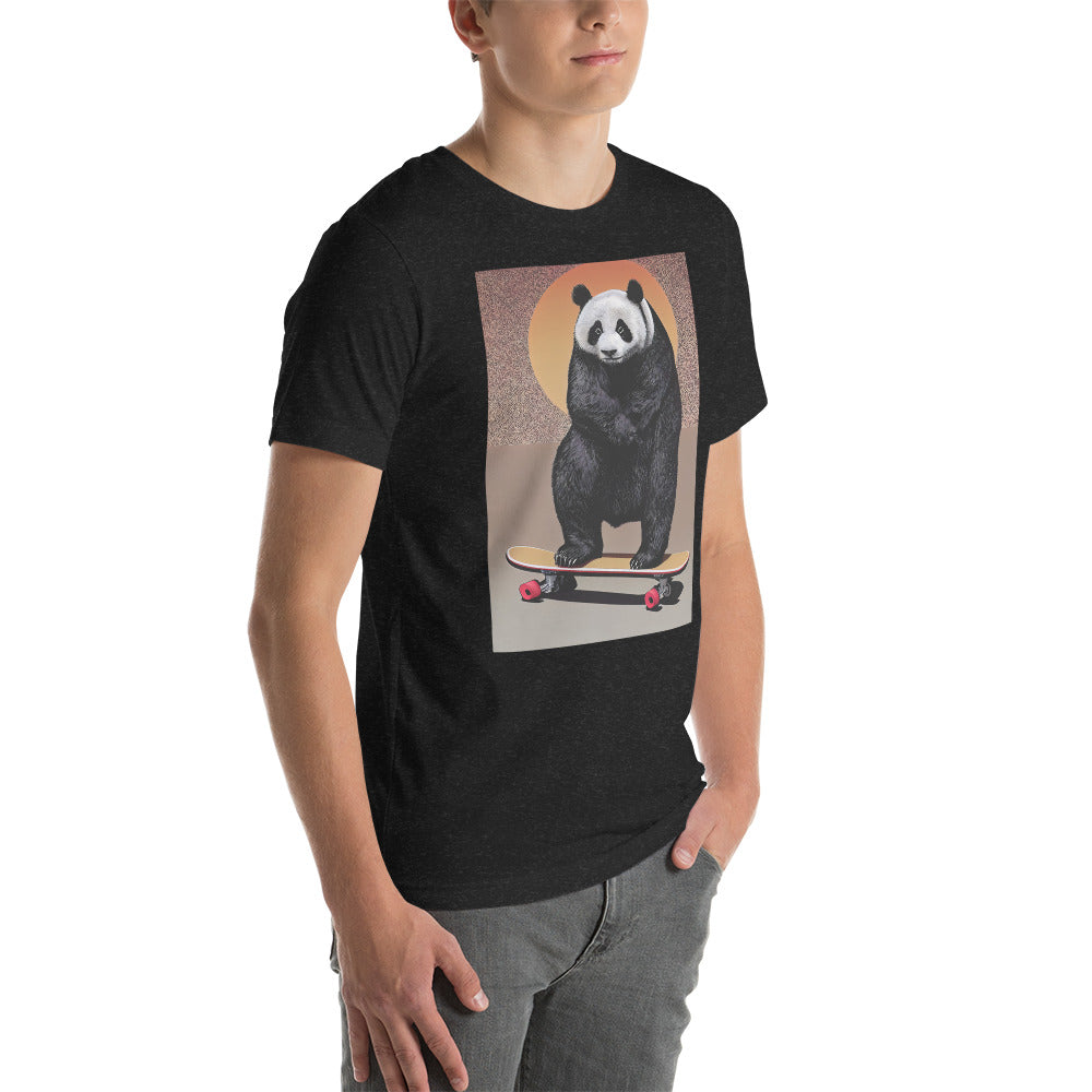 Skateboarding Panda Unisex t-shirt