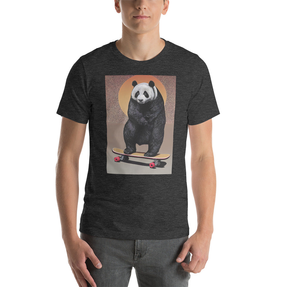 Skateboarding Panda Unisex t-shirt