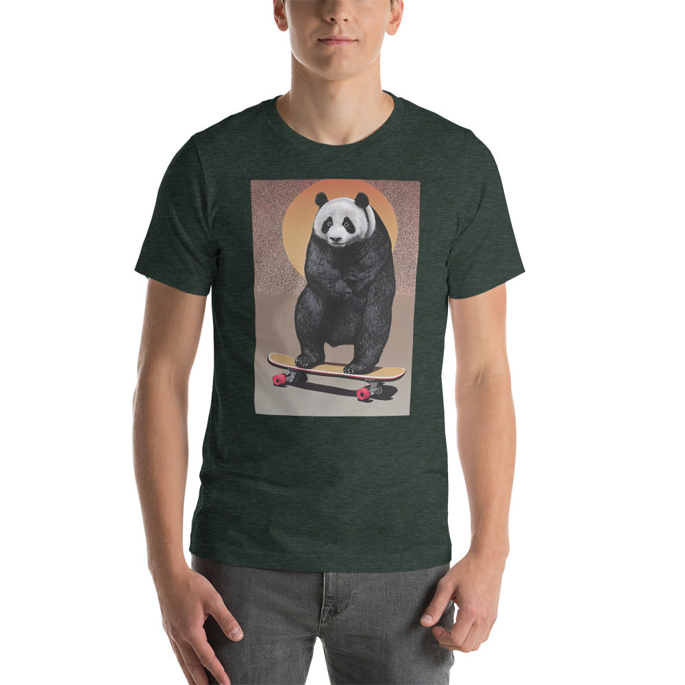 Skateboarding Panda Unisex t-shirt