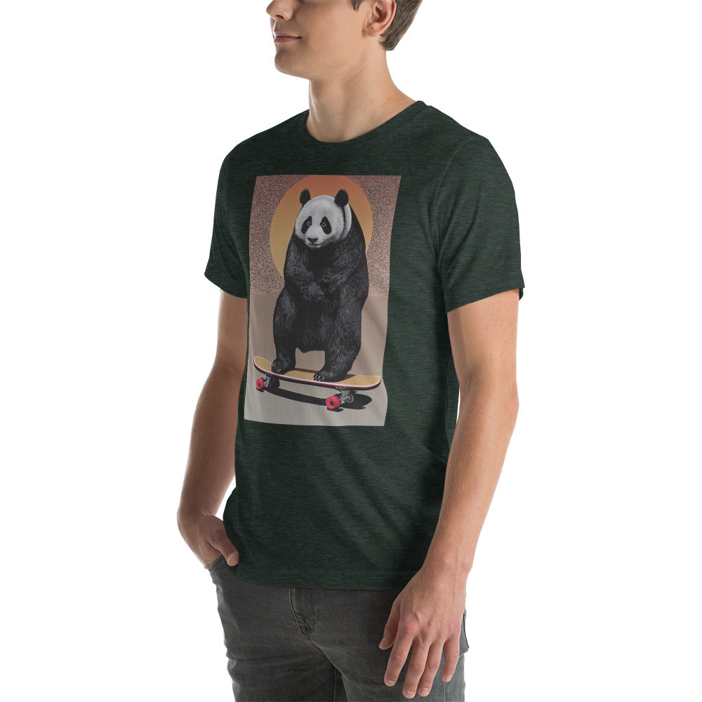 Skateboarding Panda Unisex t-shirt