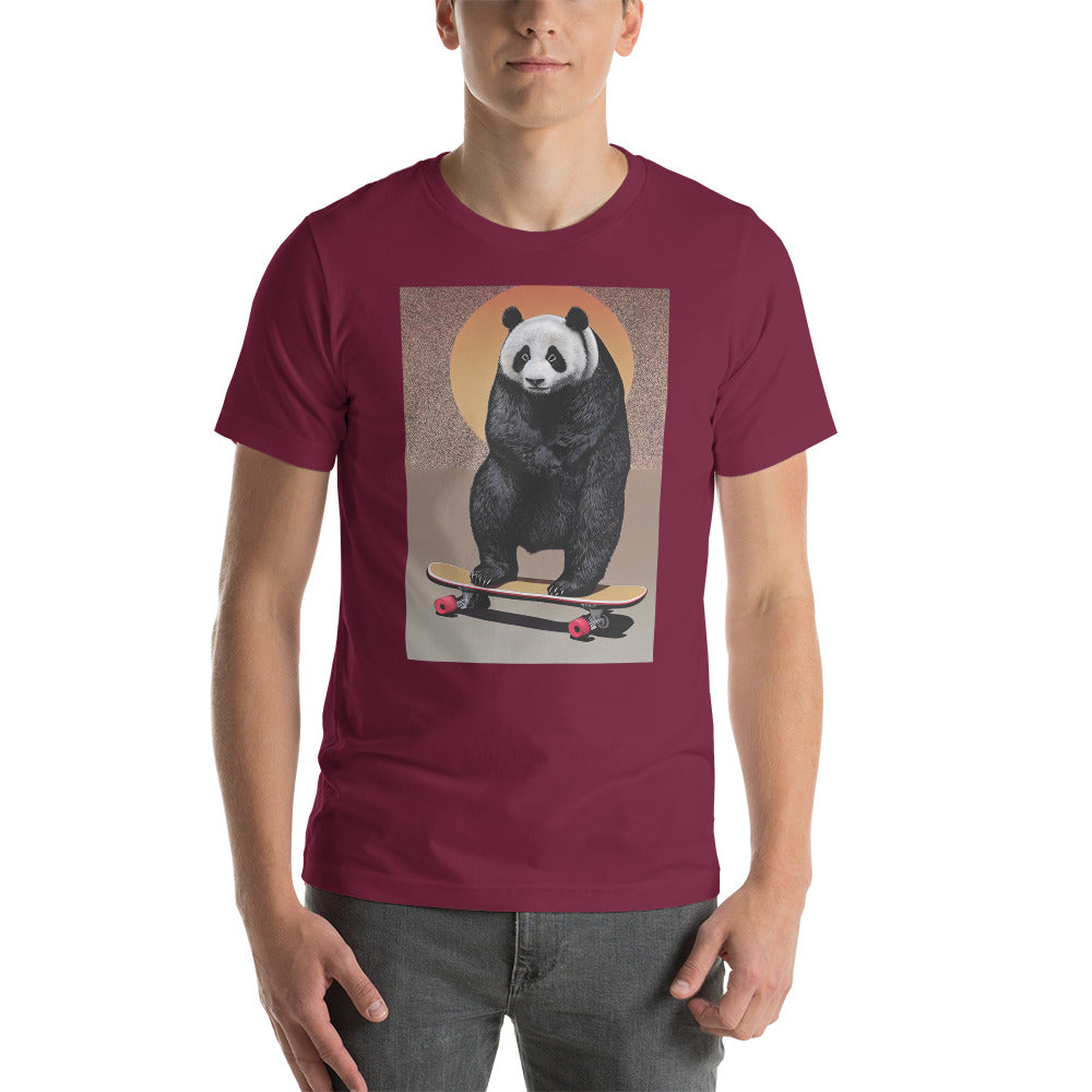 Skateboarding Panda Unisex t-shirt