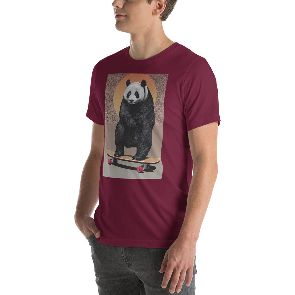 Skateboarding Panda Unisex t-shirt