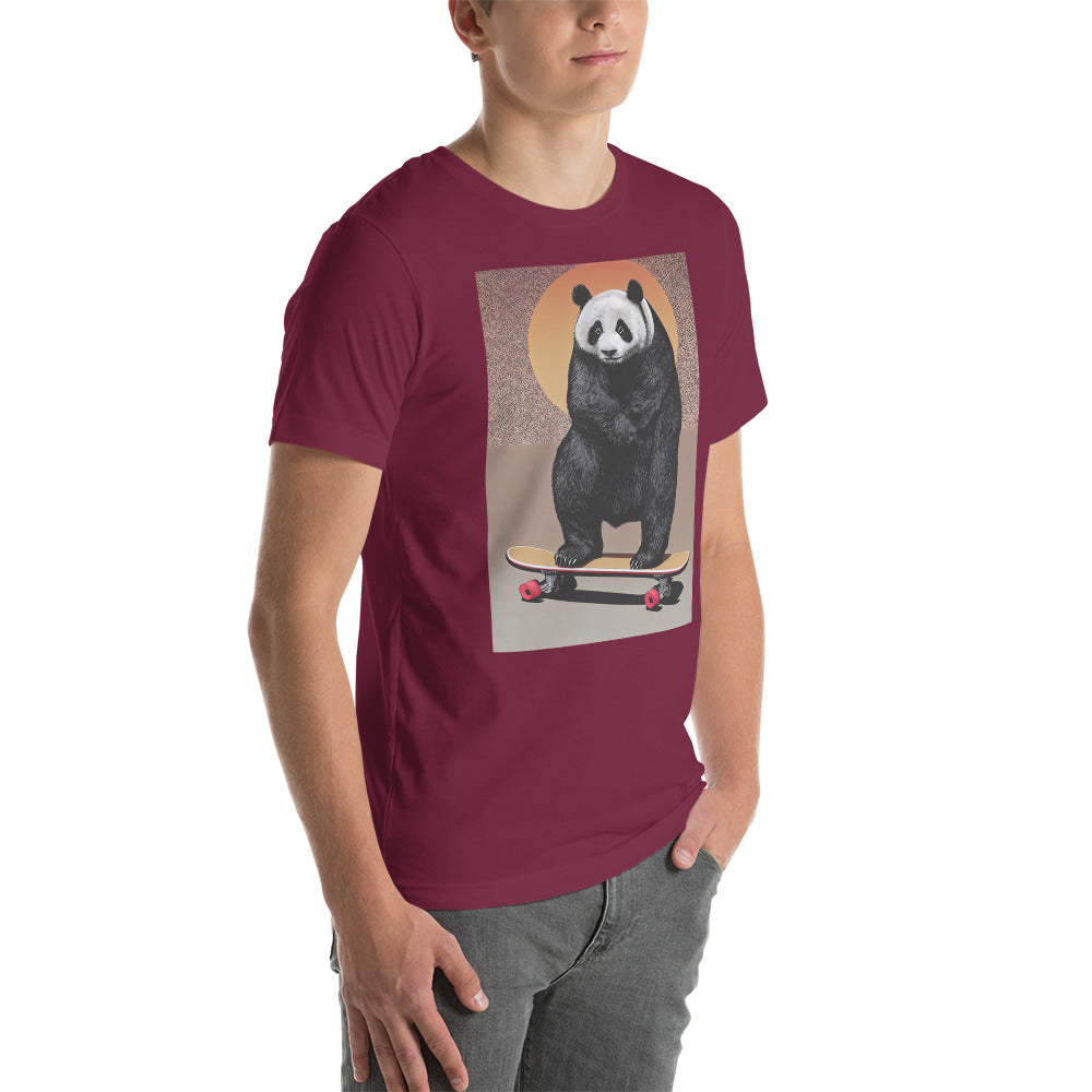 Skateboarding Panda Unisex t-shirt
