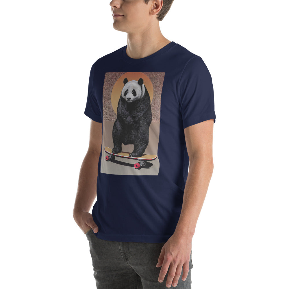 Skateboarding Panda Unisex t-shirt
