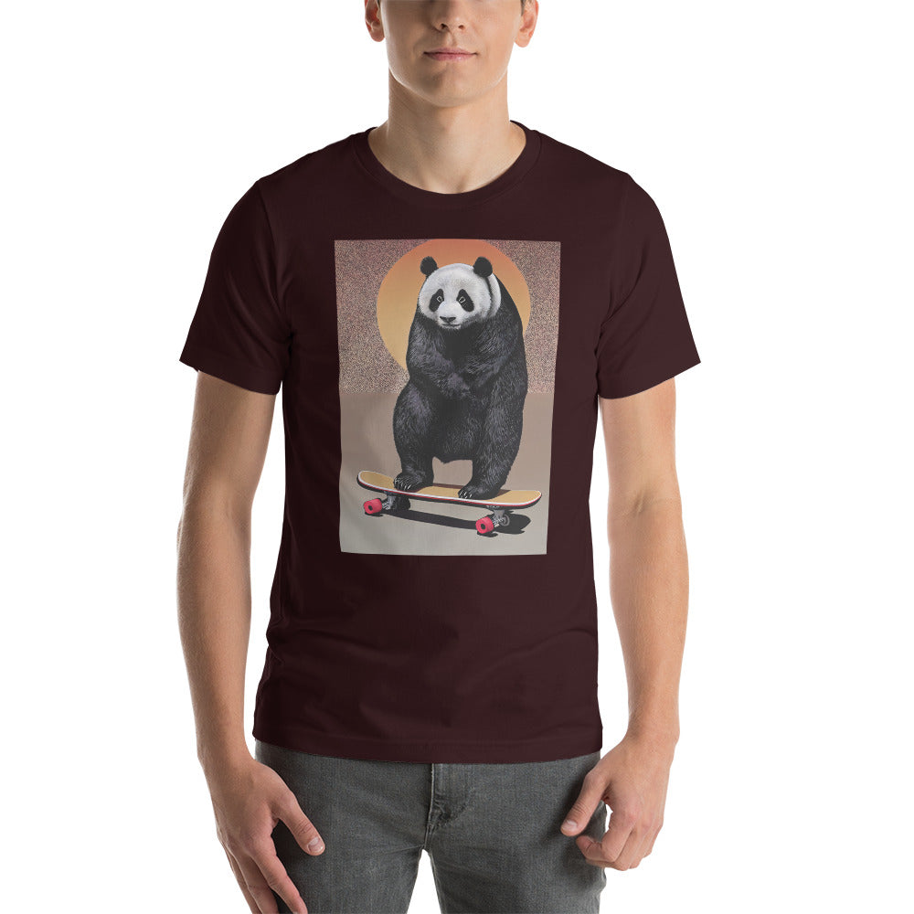 Skateboarding Panda Unisex t-shirt