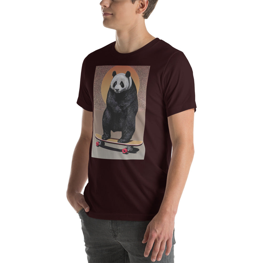 Skateboarding Panda Unisex t-shirt