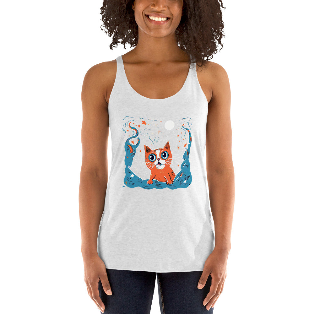 Cat In Space #1 Women's Racerback Tank