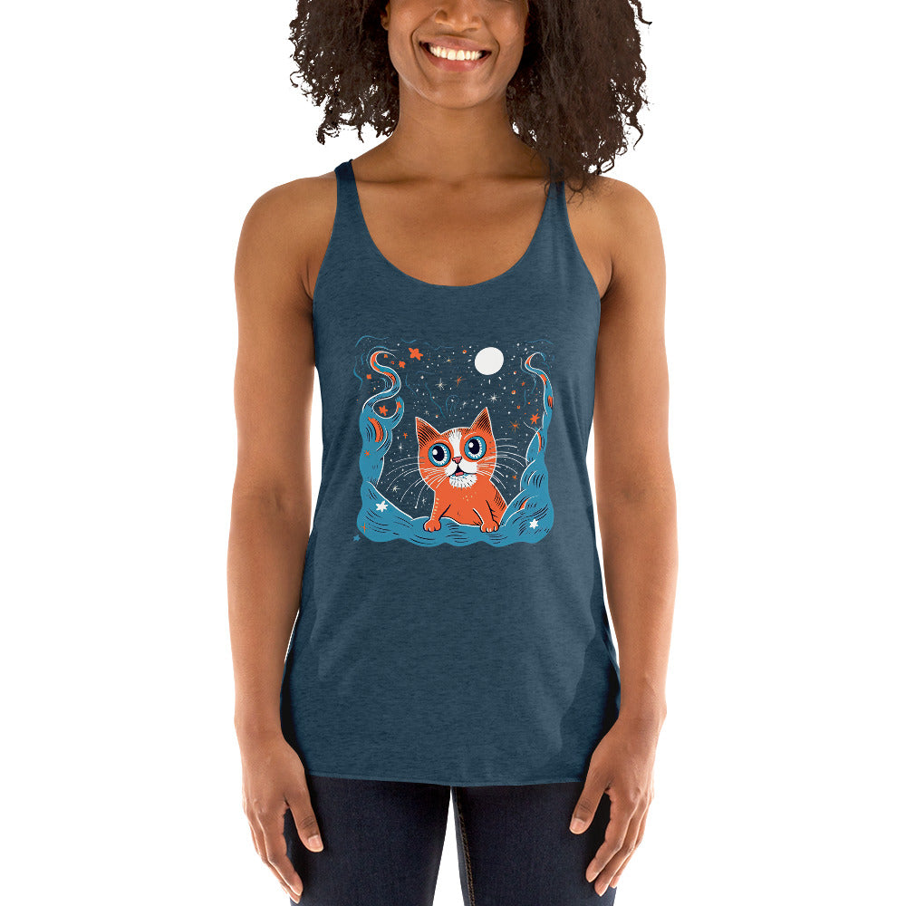 Cat In Space #1 Women's Racerback Tank