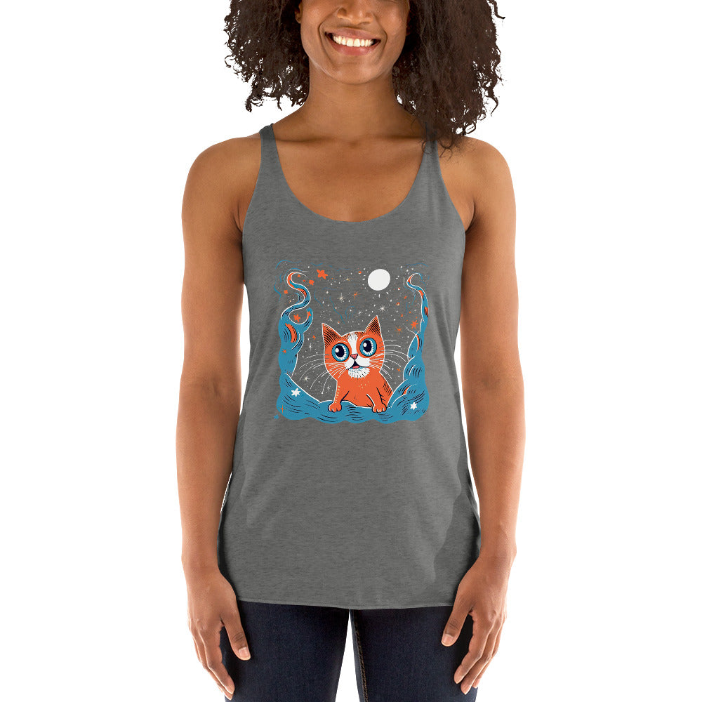 Cat In Space #1 Women's Racerback Tank