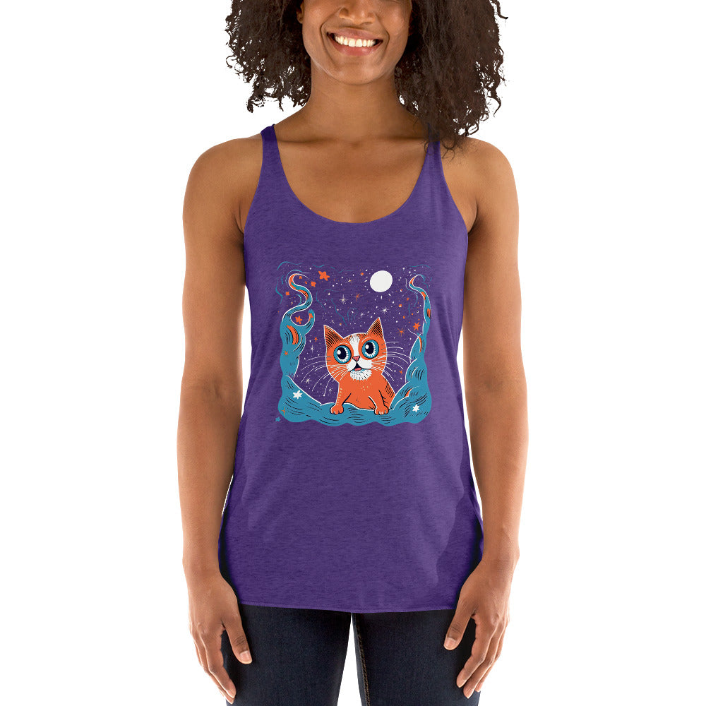 Cat In Space #1 Women's Racerback Tank