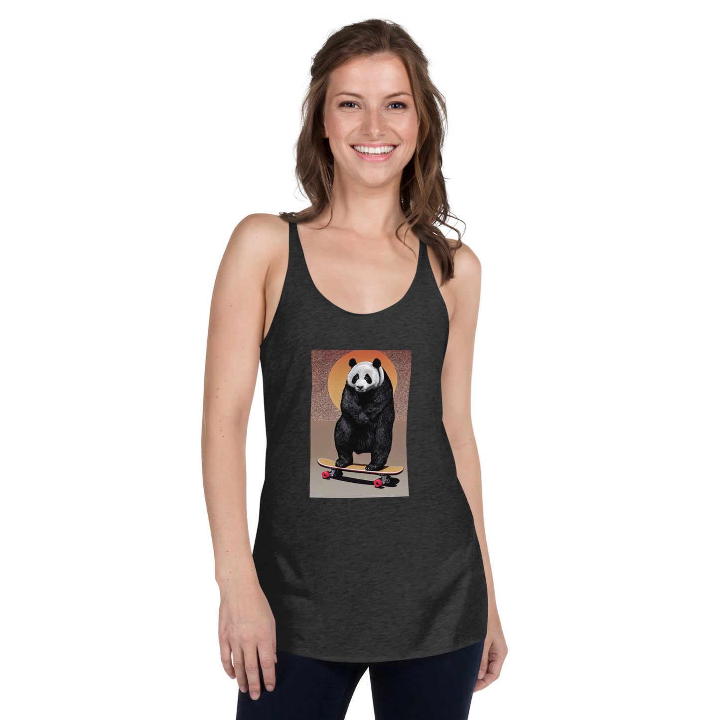 Skateboarding Panda Women's Racerback Tank