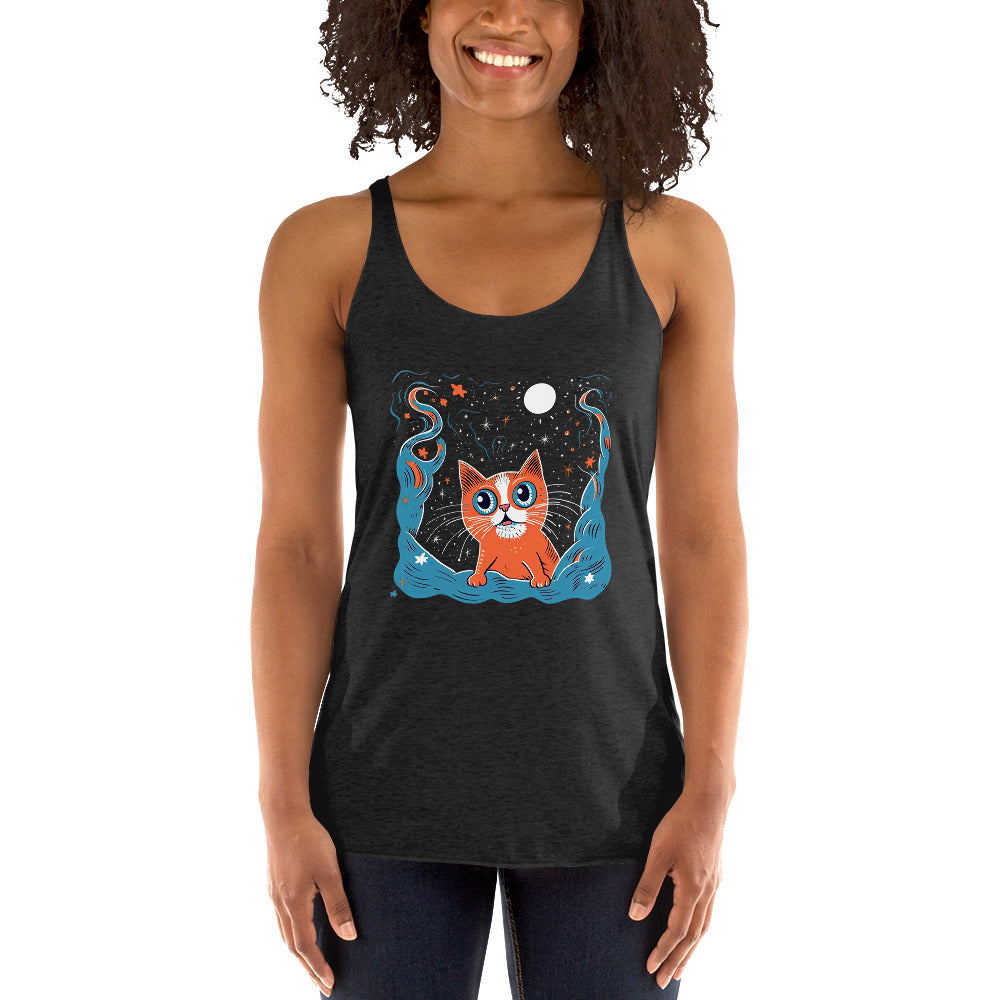 Cat In Space #1 Women's Racerback Tank