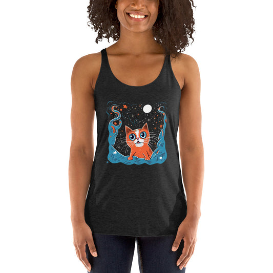 Cat In Space #1 Women's Racerback Tank