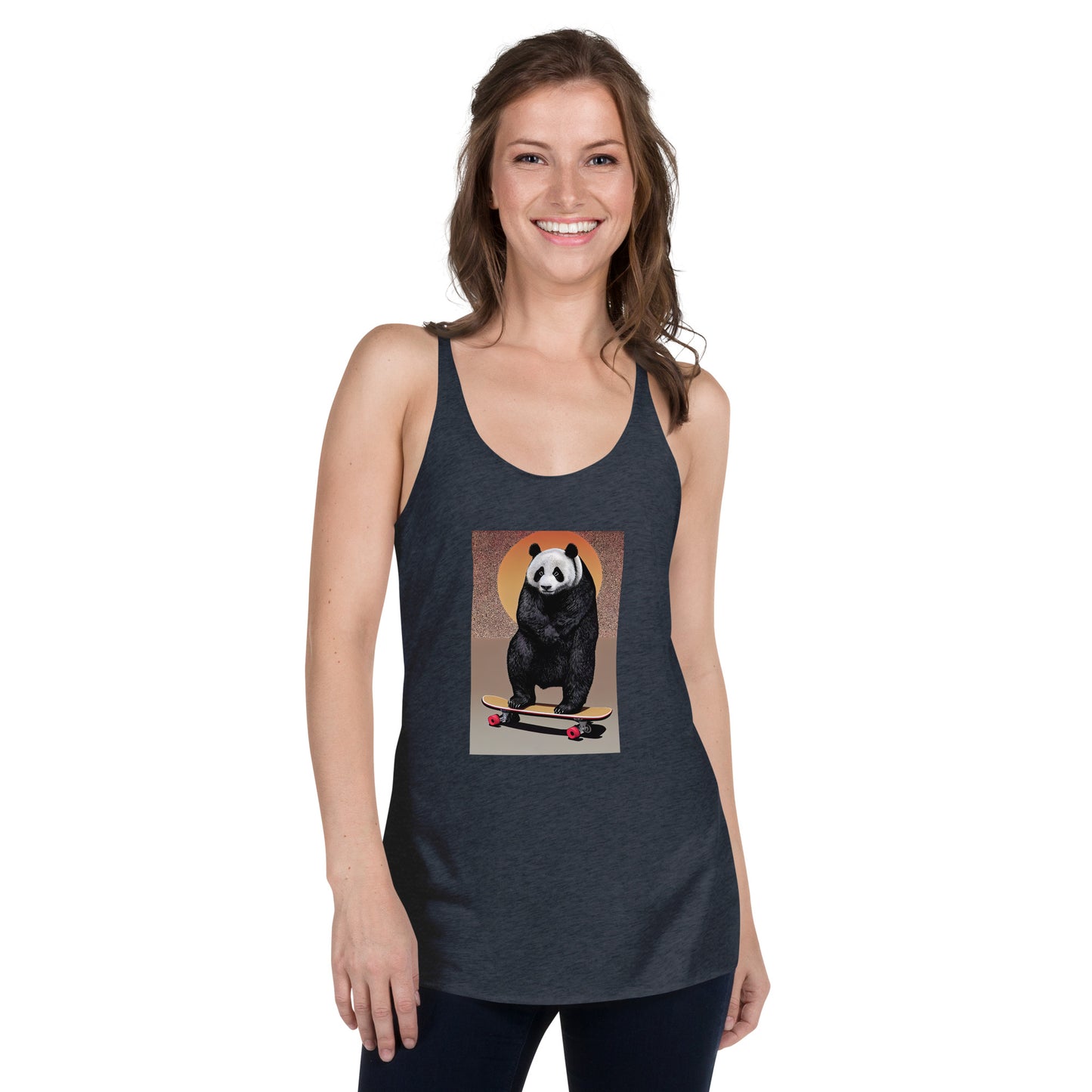 Skateboarding Panda Women's Racerback Tank
