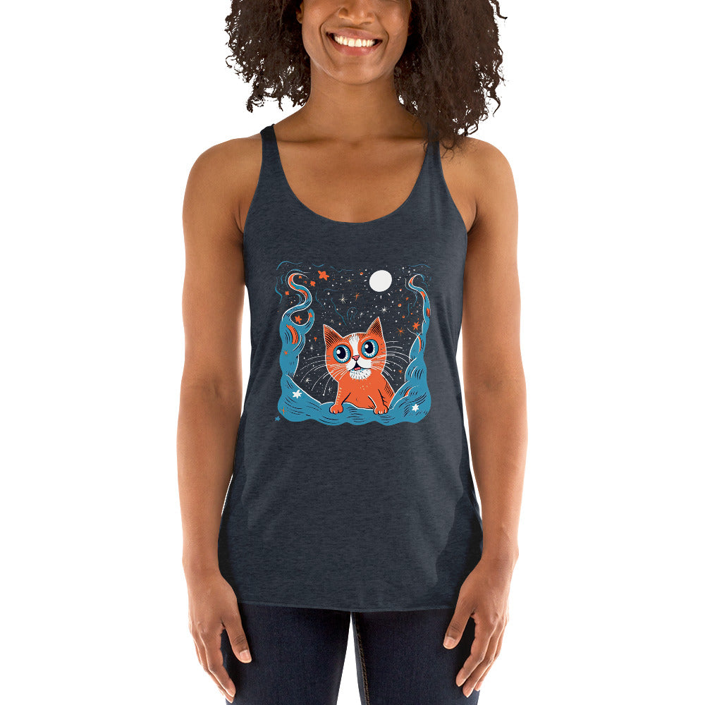 Cat In Space #1 Women's Racerback Tank