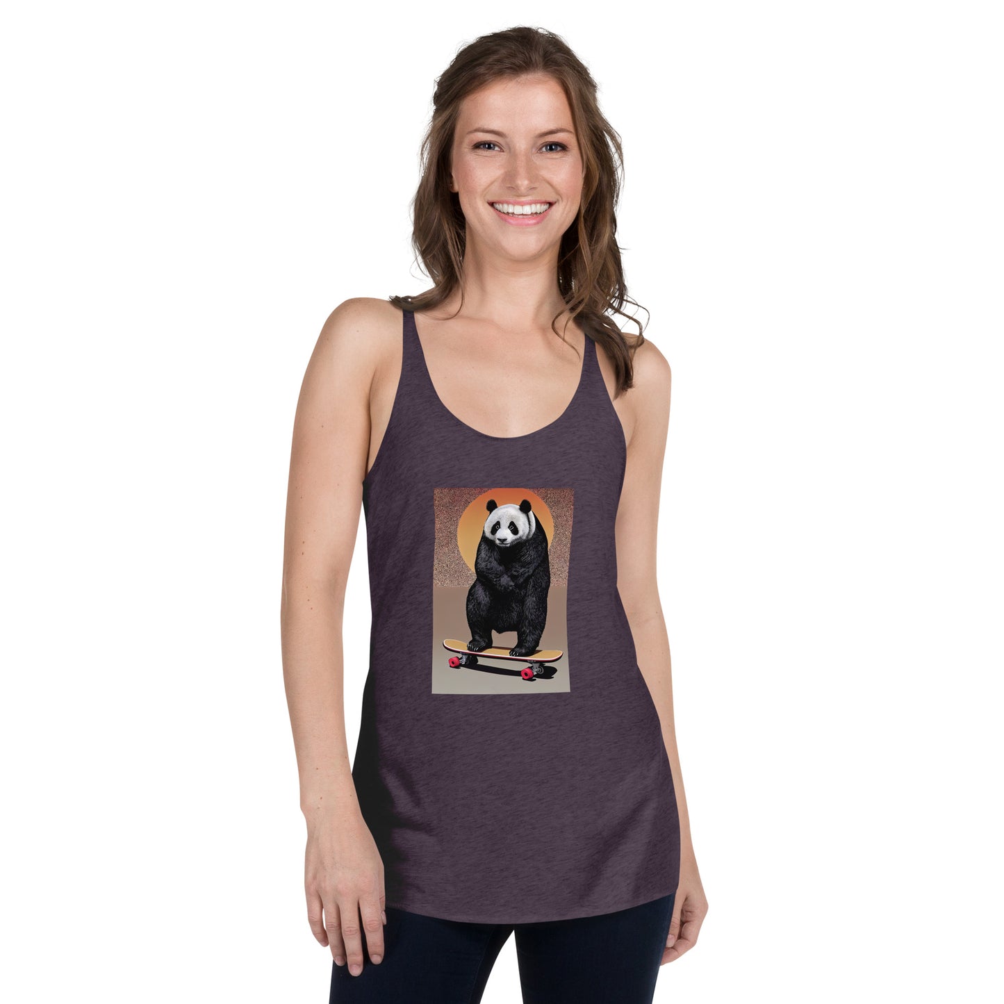 Skateboarding Panda Women's Racerback Tank