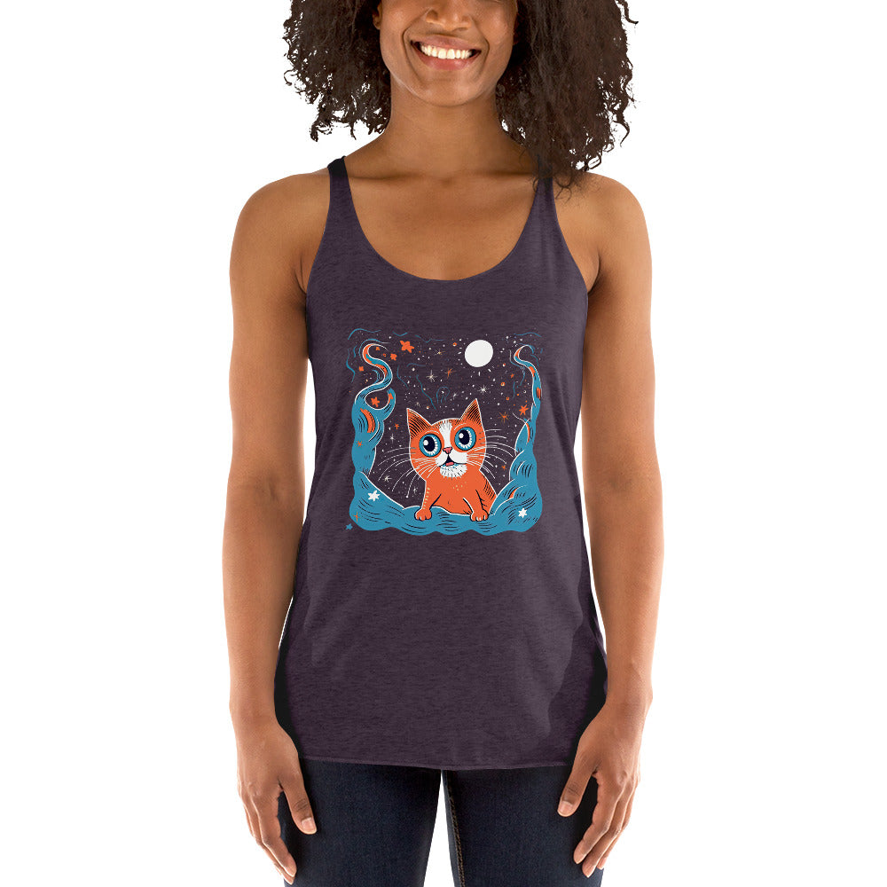 Cat In Space #1 Women's Racerback Tank