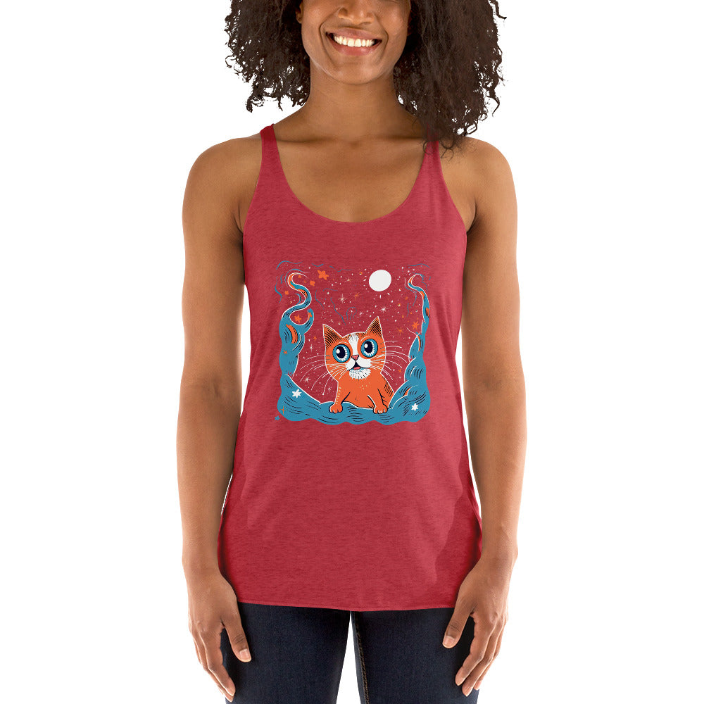 Cat In Space #1 Women's Racerback Tank