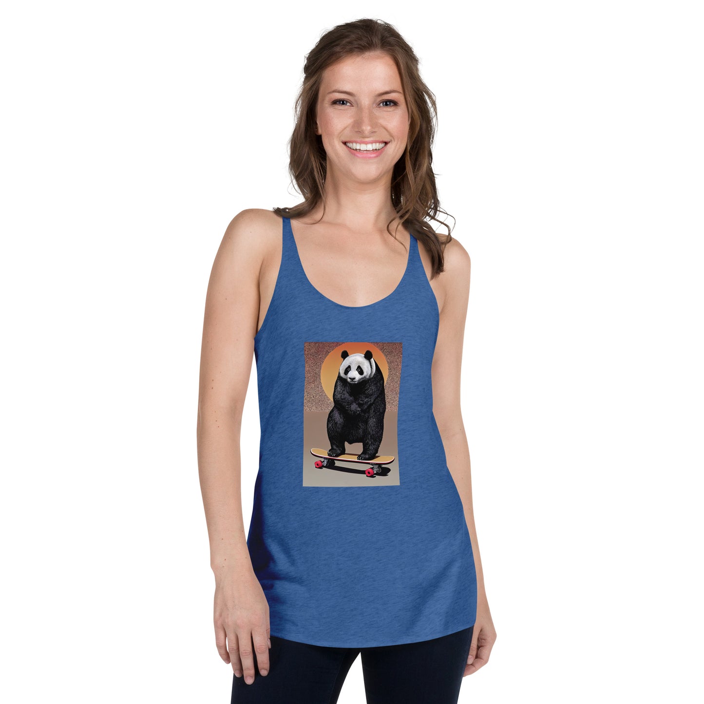 Skateboarding Panda Women's Racerback Tank