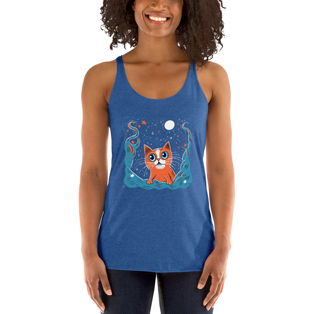 Cat In Space #1 Women's Racerback Tank
