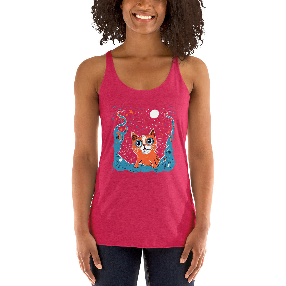 Cat In Space #1 Women's Racerback Tank