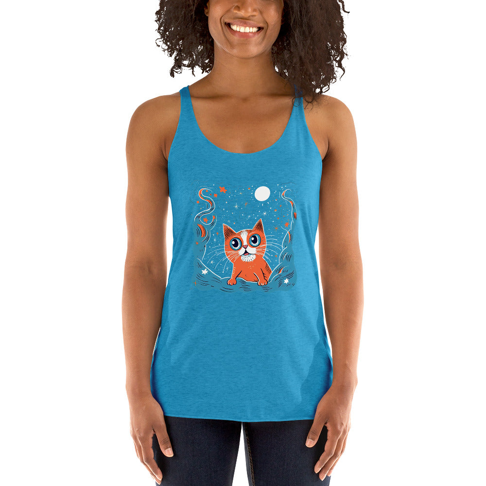 Cat In Space #1 Women's Racerback Tank