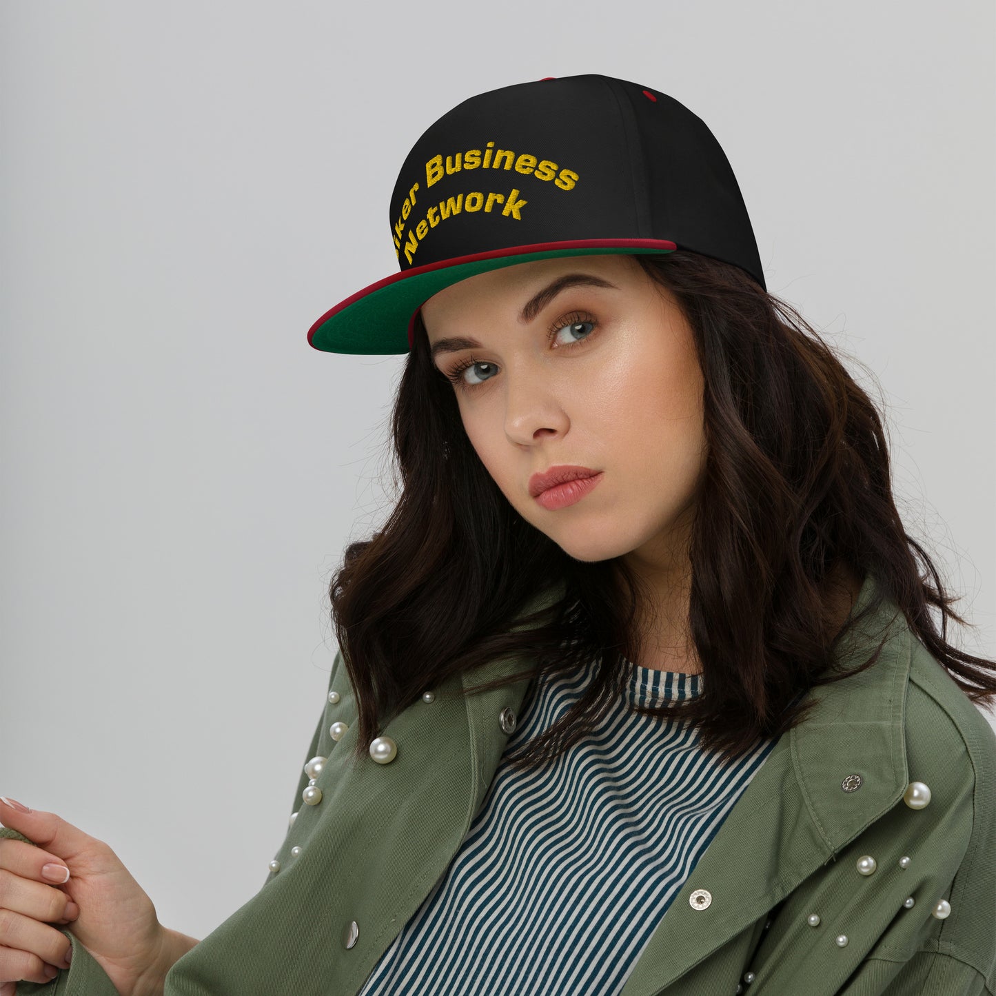 Biker Business Network Embroidered Flat Bill Cap