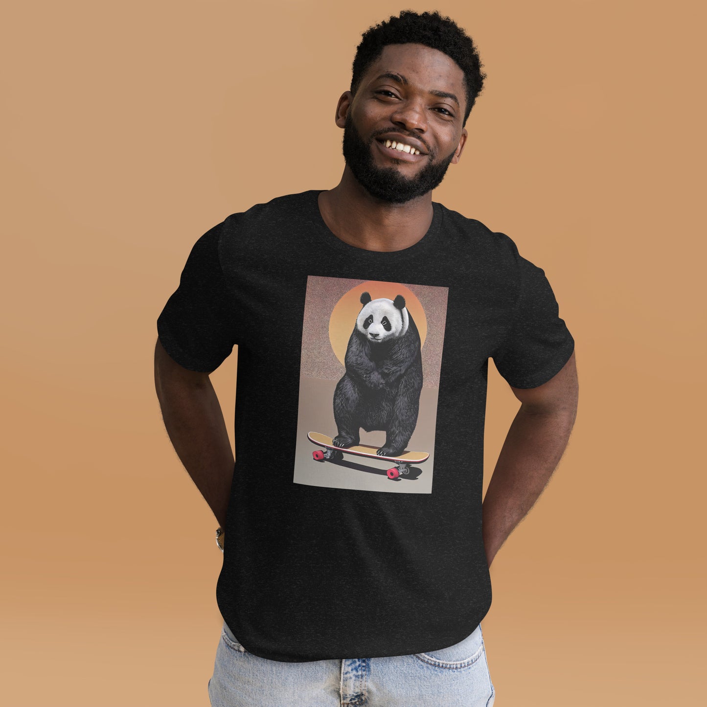 Skateboarding Panda Unisex t-shirt