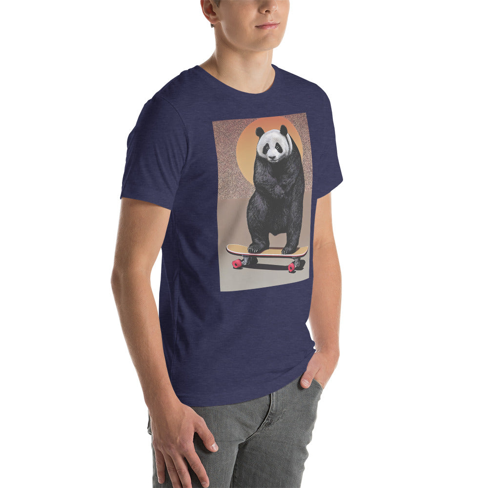 Skateboarding Panda Unisex t-shirt